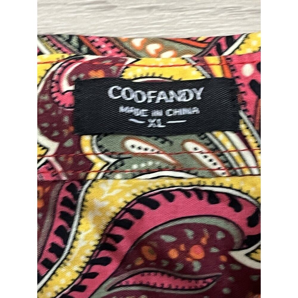 Coofandy Men's Paisley Cotton Long Sleeve XL Floral Print Casual Retro Button - Picture 5 of 8
